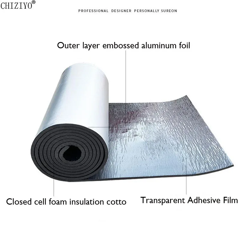 140x100cm Car Noise Insulation Cotton Heat Sound Pad Car Engine Soundproofing Electrical/Roof Thermal Aluminum Foil