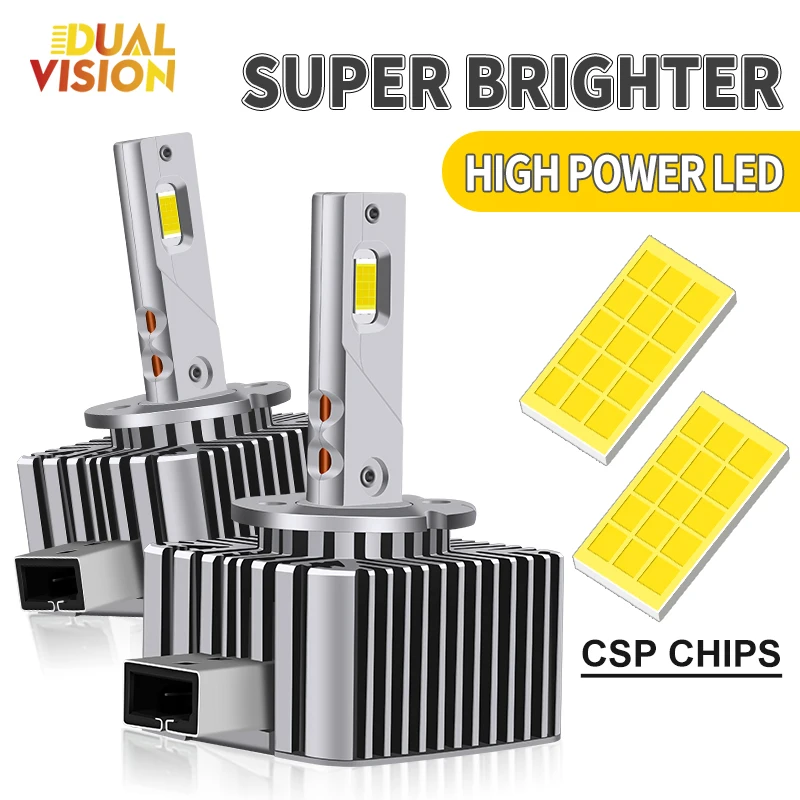 D1S D3S LED Headlights Bulbs HID 300W 30000LM D2S D4S Replaceable Kit Xeon LED 30Pcs CSP Chips Turbo Fan Fog Lamp 6000K White