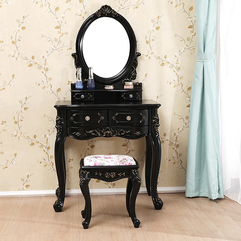 Luxury Box Black Dresser Eithe Drawers Girl Stool Hotel Living Room Dressing Table Storage Makeup Comoda Pra Quarto Furniture