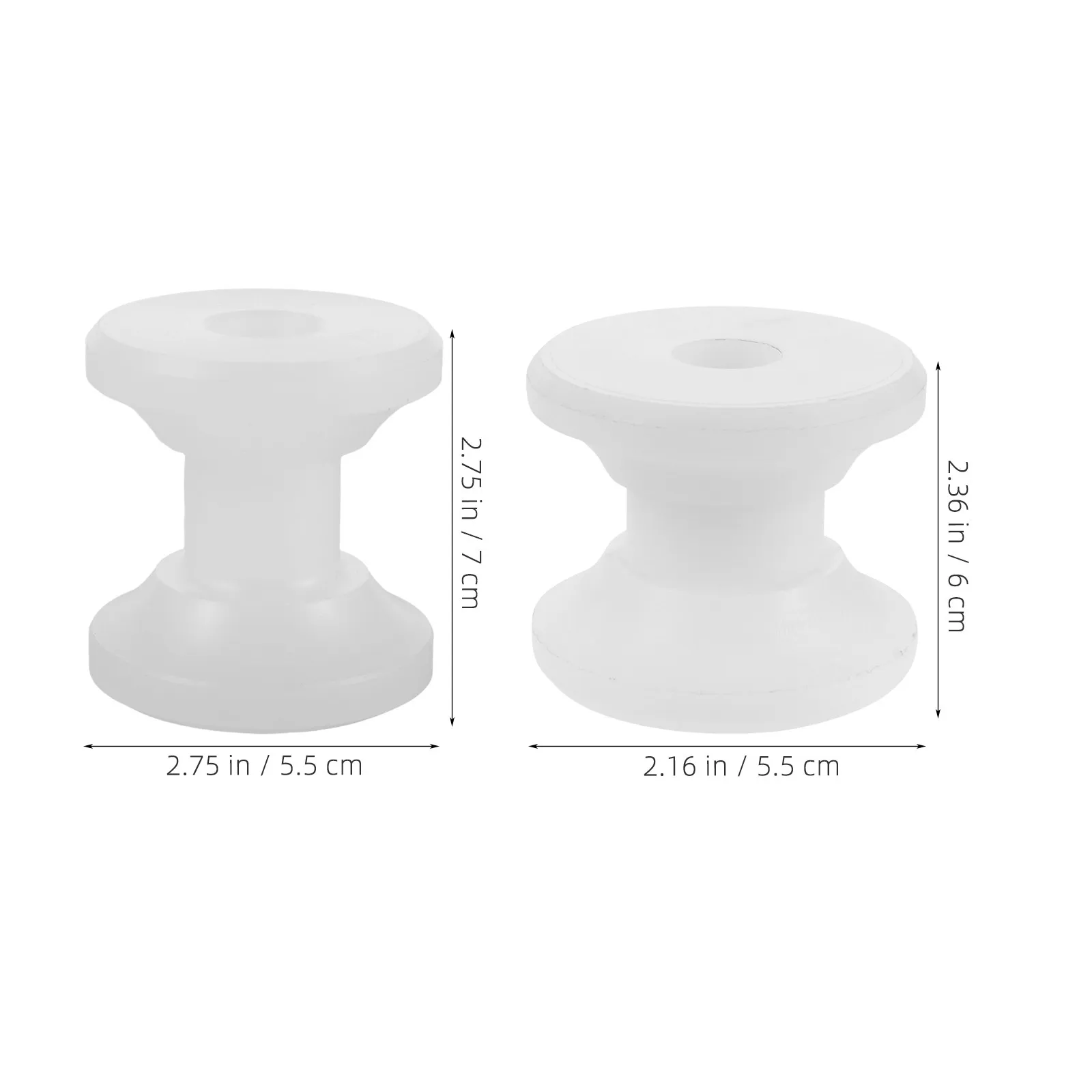 2Pcs White Nylon Anchor Roller Wheels Universal Bow Roller Replacement Marine Boat Anchor Line Guide Smooth Non-Marking