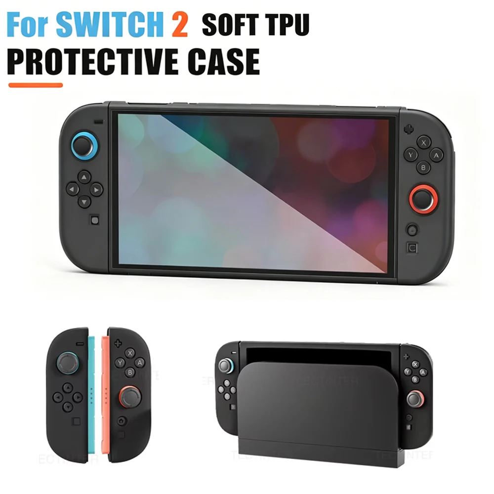 Funda Protectora de TPU Suave para Consola Nintendo Switch 2, Cubierta Protectora Dividida Antiarañazos para el Control Joystick NS2