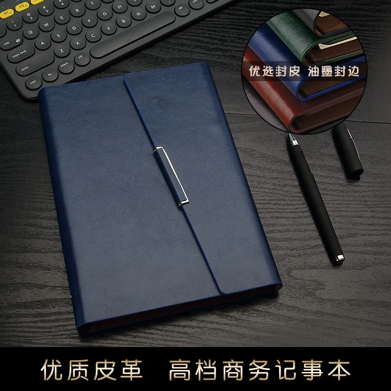 High-end business notebook custom logo loose-leaf notepad set imitation leather office meeting minutes customized planner