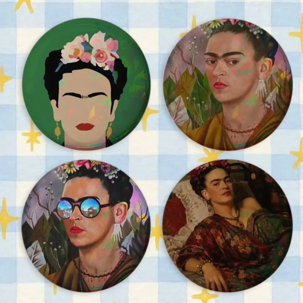 Artist iconic F-Frida K-Kahlo Brooches Cartoon Badge Pins Backpack Hat Accessories Friend Gift