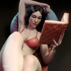 120mm, 100mm, 75mm, 50mm 3D printing, NSFW, miniature model resin figures,A Woman Reading A Book unassembled and unpainted kit