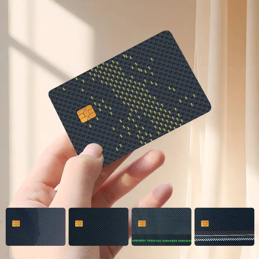 C-Carbon Fiber Textur Card Stickers Credit Card Protector Stickers Resist Scratches And Abrasions