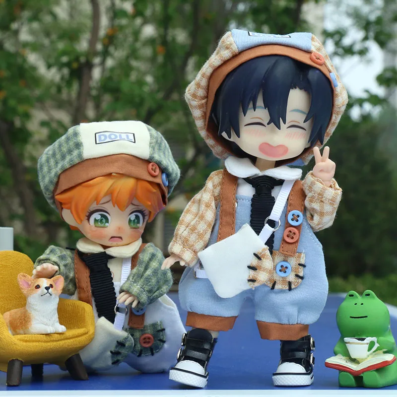 Cool Ob11 Doll Mechanical repairman clothing Hoodies Coat Dolls Overall Accessories For Obitsu11, Molly, Gsc, Ymy Body, 1/12bjd