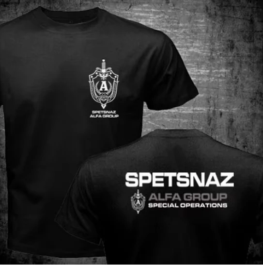 2026 new Special Forces Alpha Alpha Squad Anti-Terrorism Special Forces T-shirt - Two-sided black round-neck T-shirt - Funny top