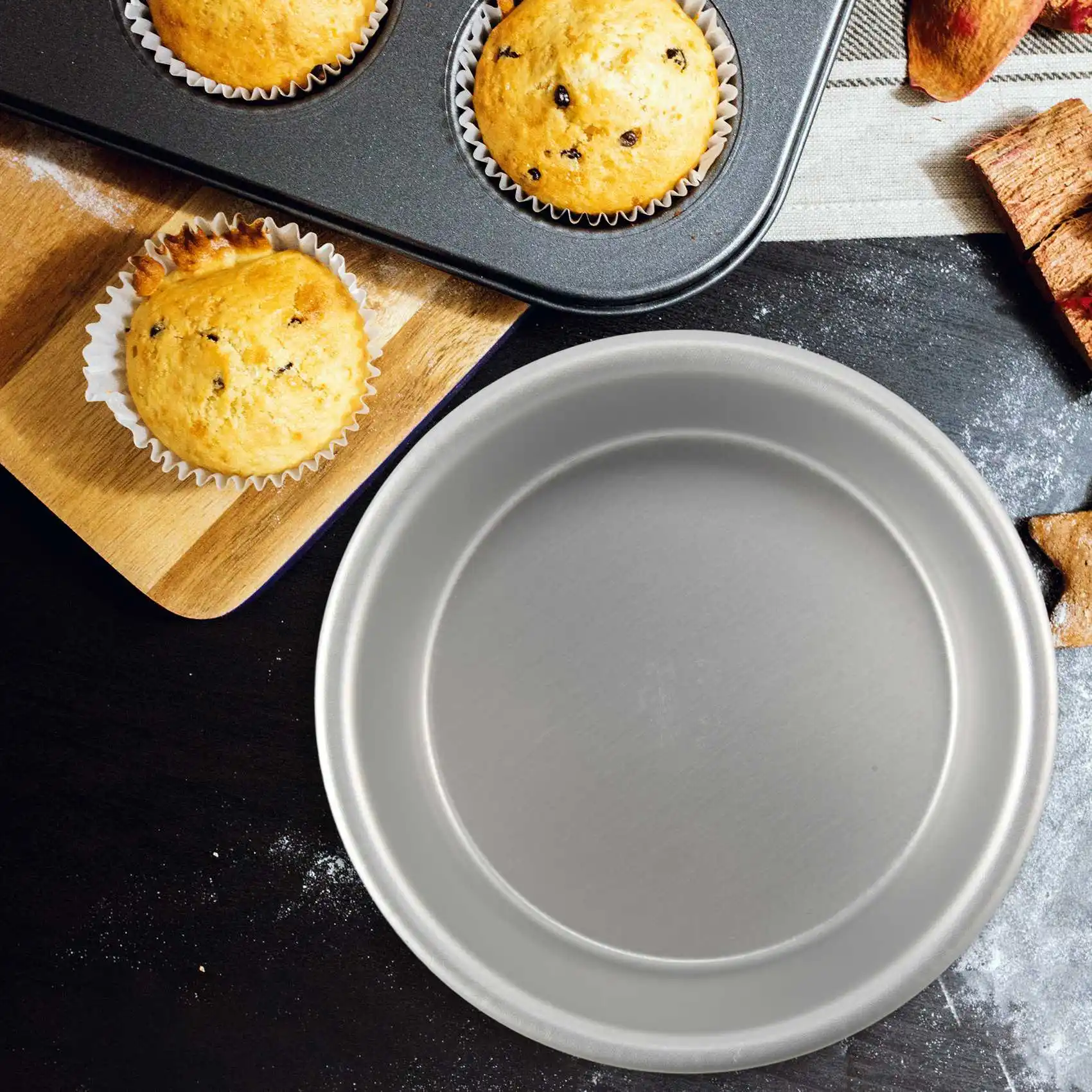 Pequeno conjunto de panelas de bolo de 4, panelas redondas, Bakeware para mini bolo, pizza, quiche, não tóxico, saudável, 4"