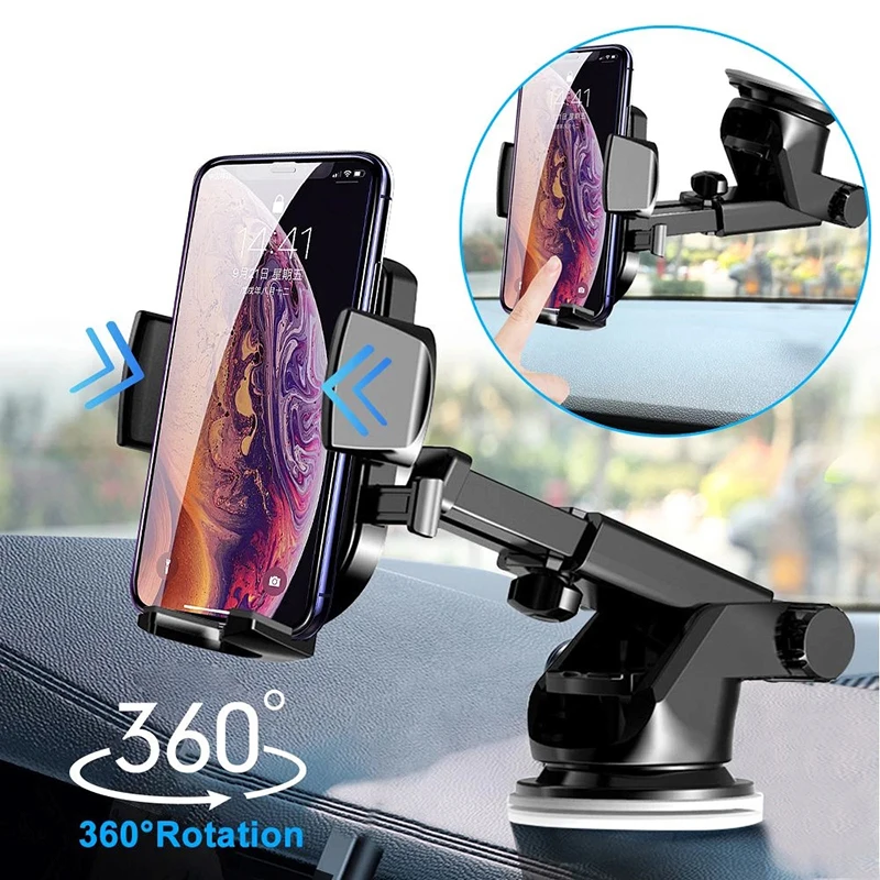 Sucker Car Phone Holder in Car GPS Air Vent Mount Stand GPS Telefon Mobile Cell Support For iPhone 15 14 Xiaomi Huawei Samsung