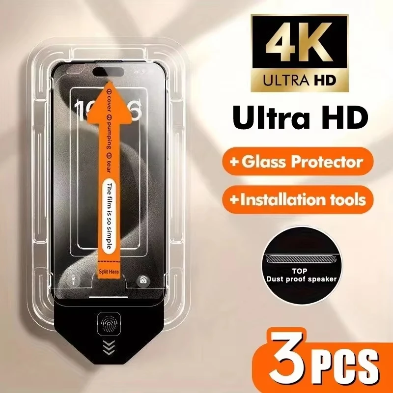 

1-3Pcs HD Dust Free Temered Glass For Poco X8 Pro X8 Pro Max F8 Ultra F8 Pro Easy Intalling Screen Protector Fingerprint Touch