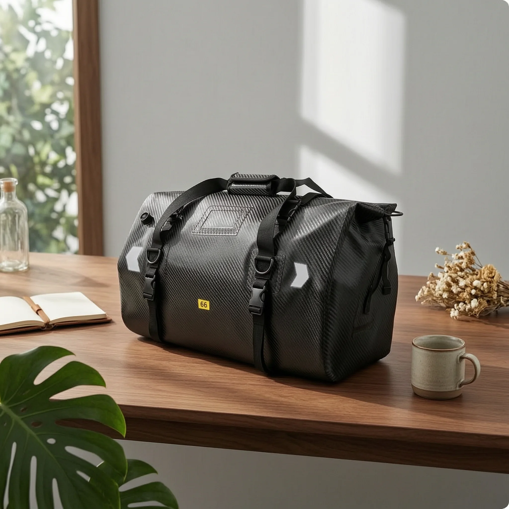 Motorcycle Tail Bag Waterproof Motorcycle Luggage Bag 66L Reflective for Motorcyclists, Road Trips, Commuting