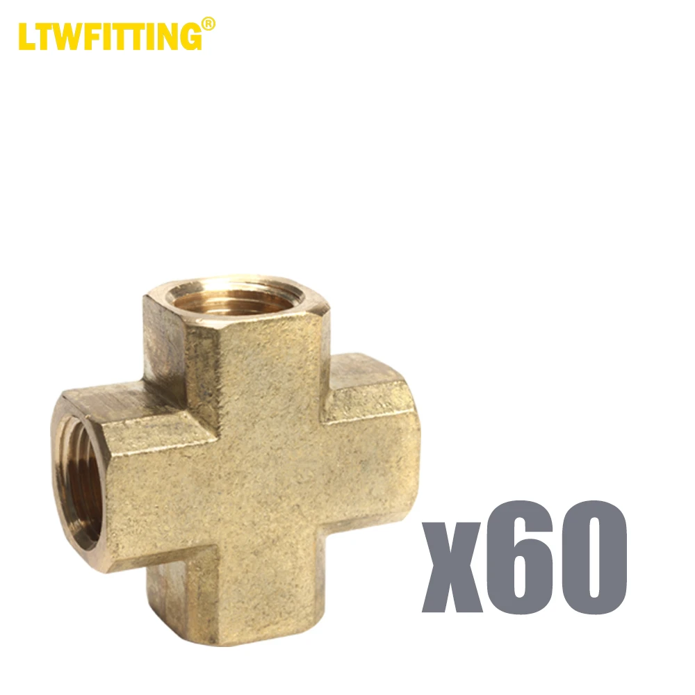 LTWFITTING Brass Pipe Female Cross Fitting 3/8