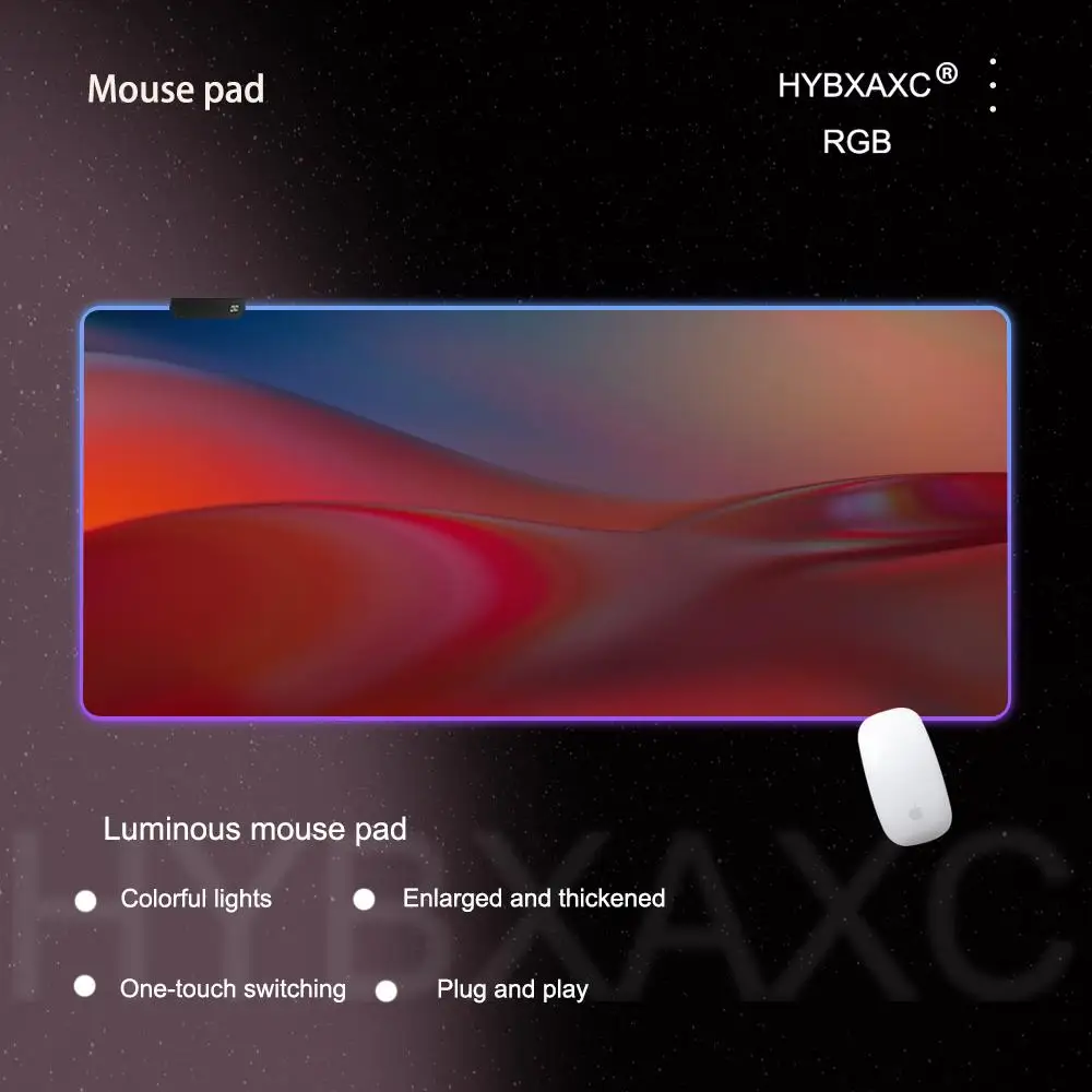 Strata Liquid Art Large RGB Mouse Pad Gaming Mousepad LED Mouse Mat Gamer Table Pads PC Desk Mat RGB Keyboard Mat XXL 90x40cm