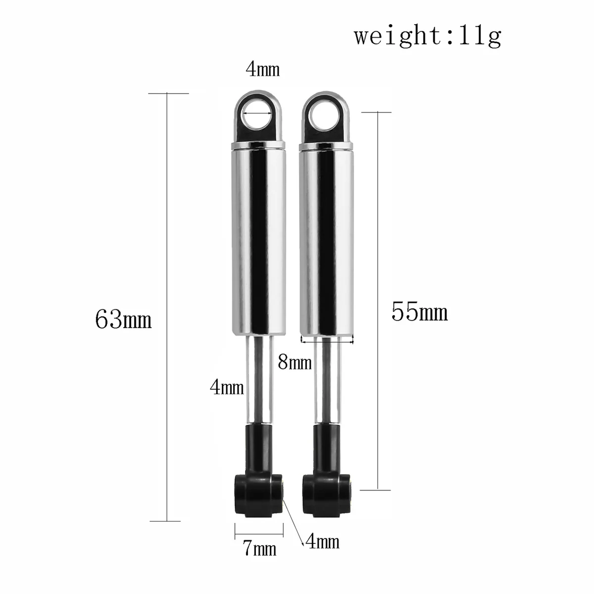 Amortisseur de suspension en métal argenté, pièces de mise à niveau, voiture Tamiya 1/14 RC, remorque, camion