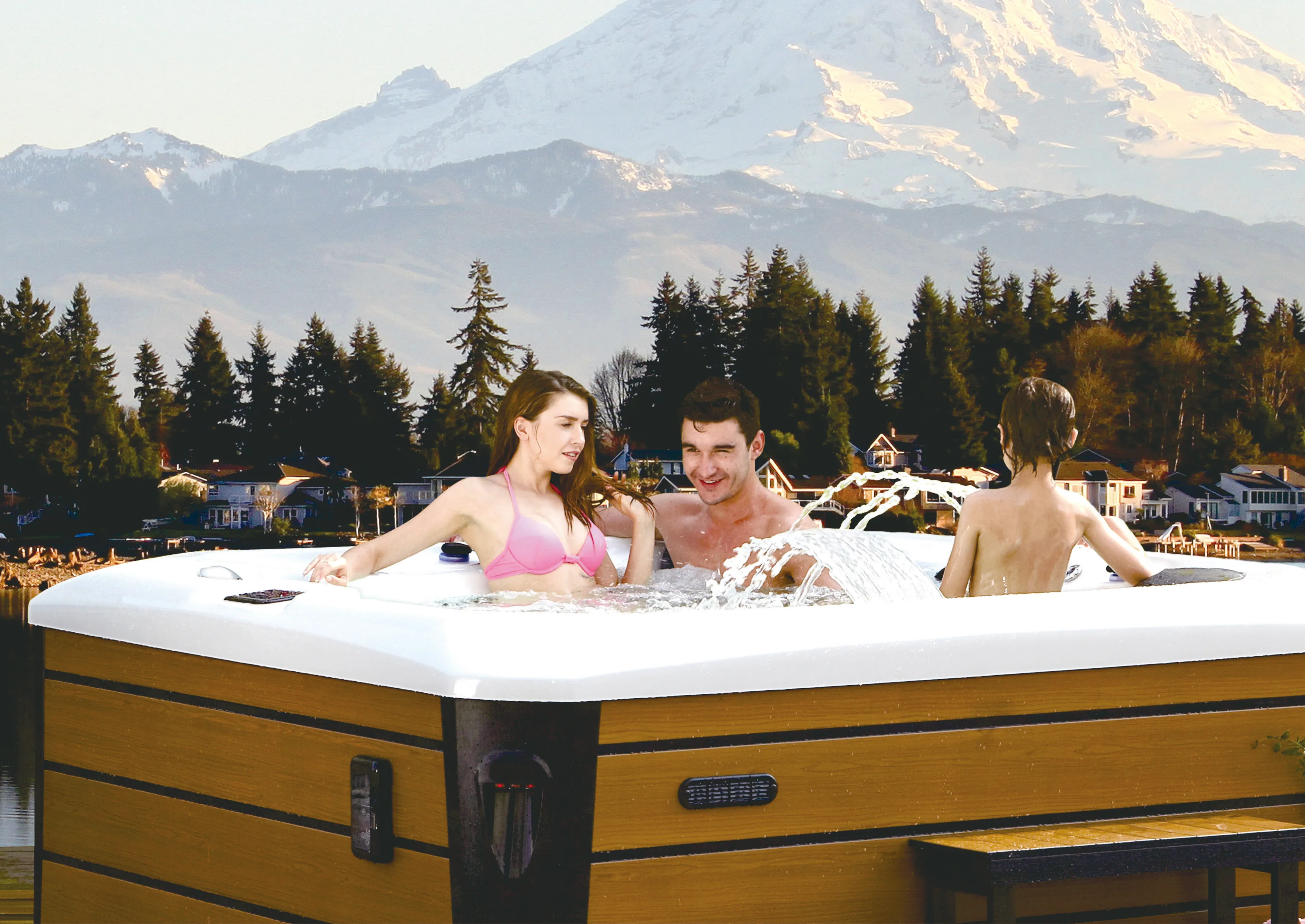 Outdoor 2-Person Portable Whirlpool Tub, 130 Jet Inflatable Bubble Spa, Heated Massage Pool for Patio & Garden