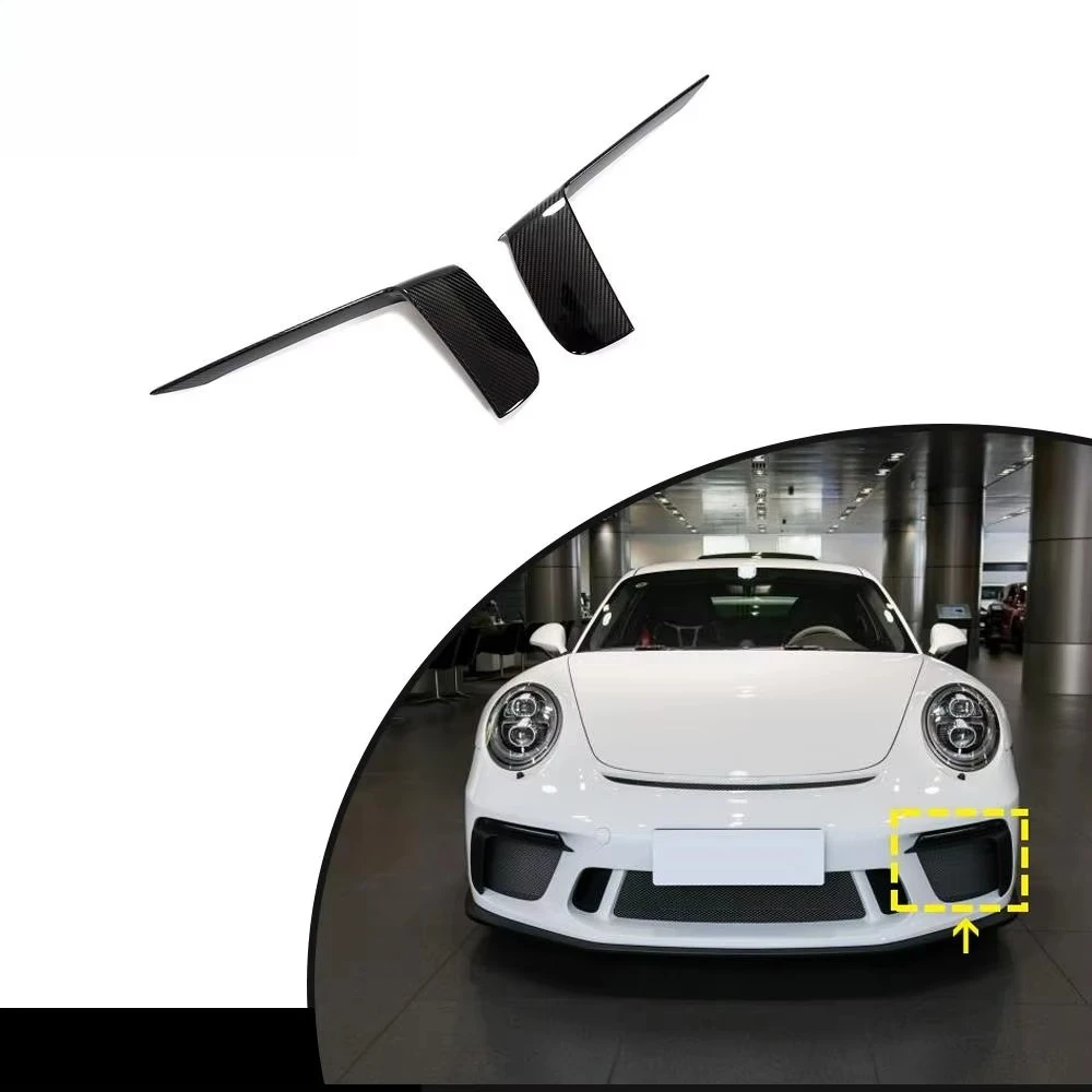 Product Customization Fit forPorsche 911 991.2 GT3 RS Dry Carbon Front Bumper Splitter Air Vent Cover 2017-2019 Carbon Black