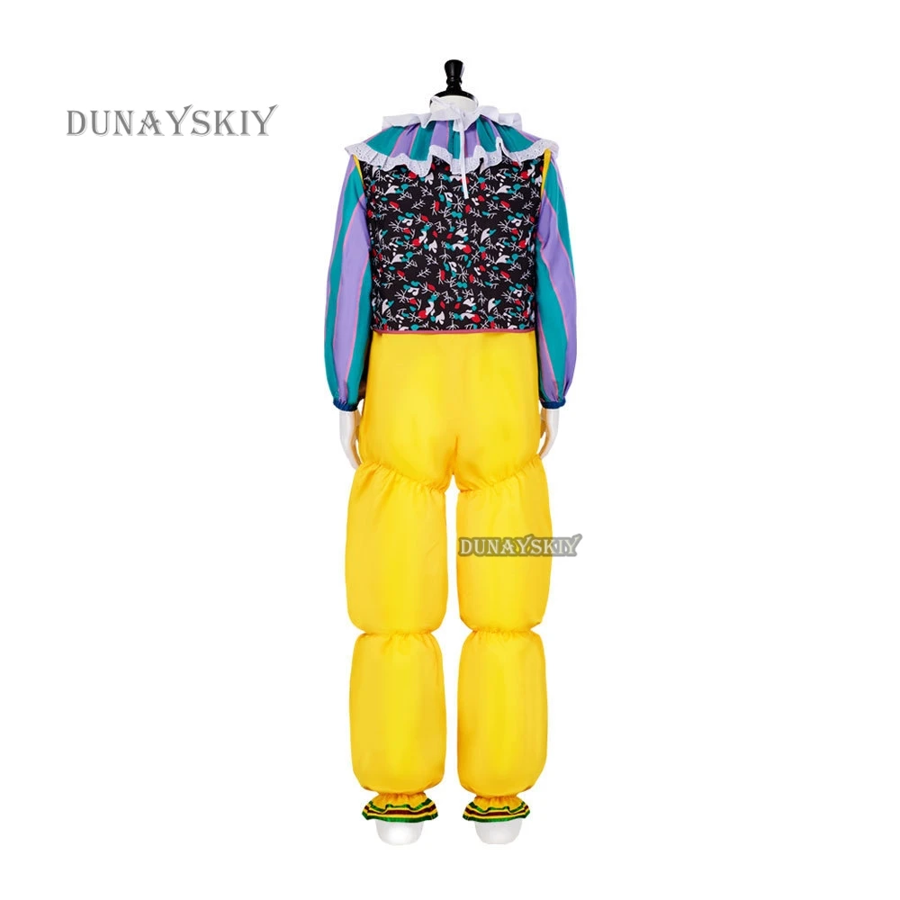 Stephenn It Pennywise Costume cosplay del re Pagliaccio Yellowe Joker Evil Horror Terrore Cappotto di Halloween Capispalla Vestito operato