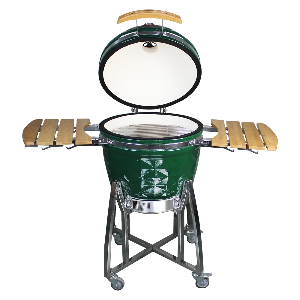 22-Inch Kamado Green Joe Portable Charcoal Smoker Classic Large Ceramic BBQ Outdoor Camping Carbon Folding Premium Remote