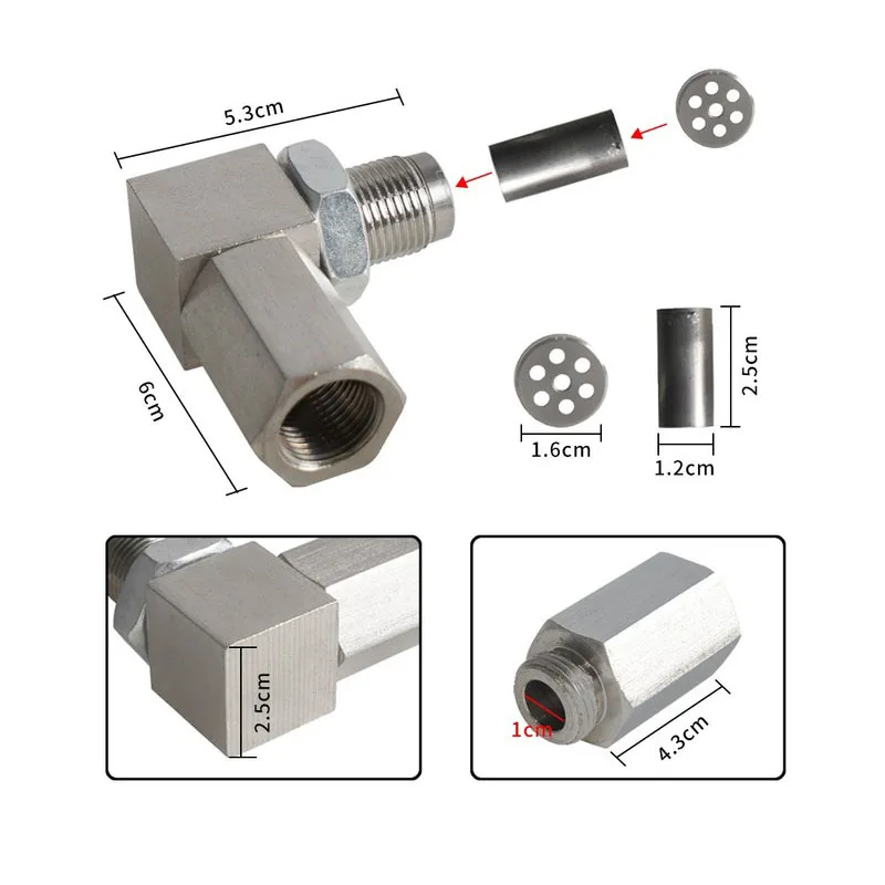 Sensor de oxigênio extensor universal espaçador 90 graus conversor catalítico acessórios modificação adaptador eliminador do motor m18 * 1.5