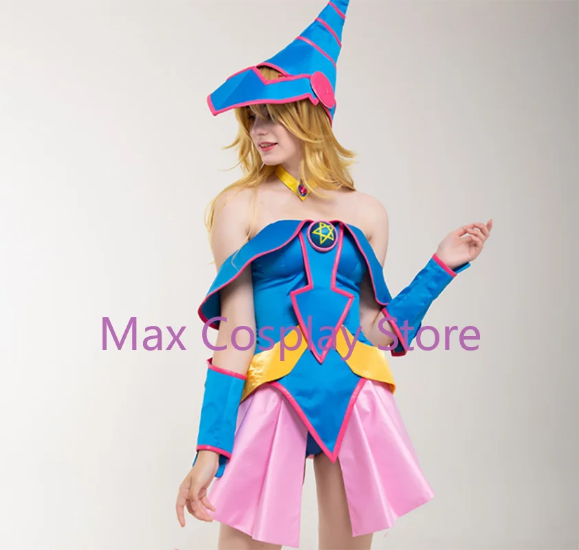 Max Anime  Dark Magician Girl Full Set Hat + Dress Cosplay Costume Halloween Party Women Girls Gifts YXW