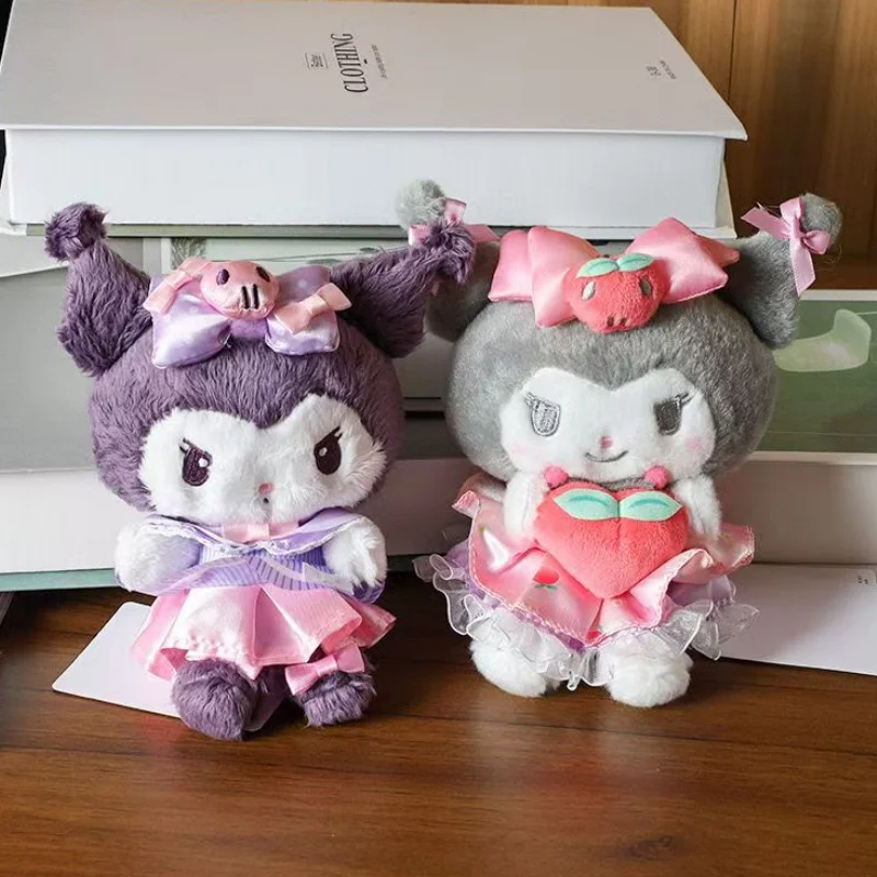 

Kuromi Sanrio Kawaii Plush Toy Cute Bow Dress Hug Series Plush Doll Backpack Pendant Anime Girl Holiday Birthday Gift