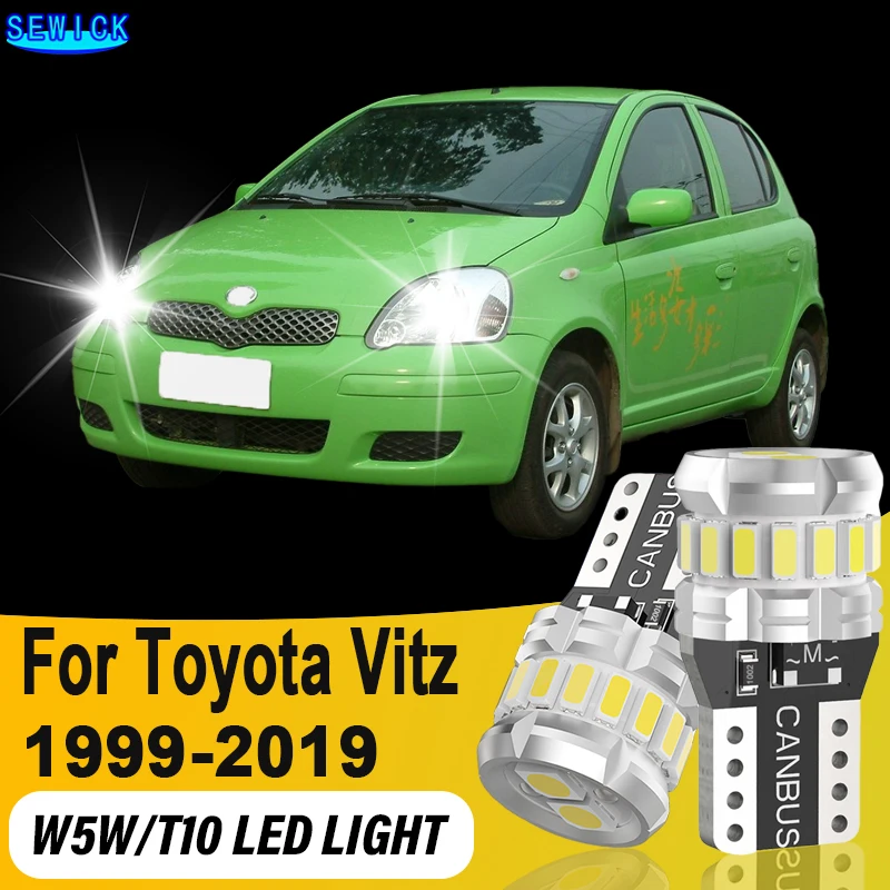 2x T10 Canbus Car LED Bulb Dome Trunk Lamp Parking License Plate Lights For Toyota Vitz 1999 2000 2001 2002 2003 2004 2005-2019