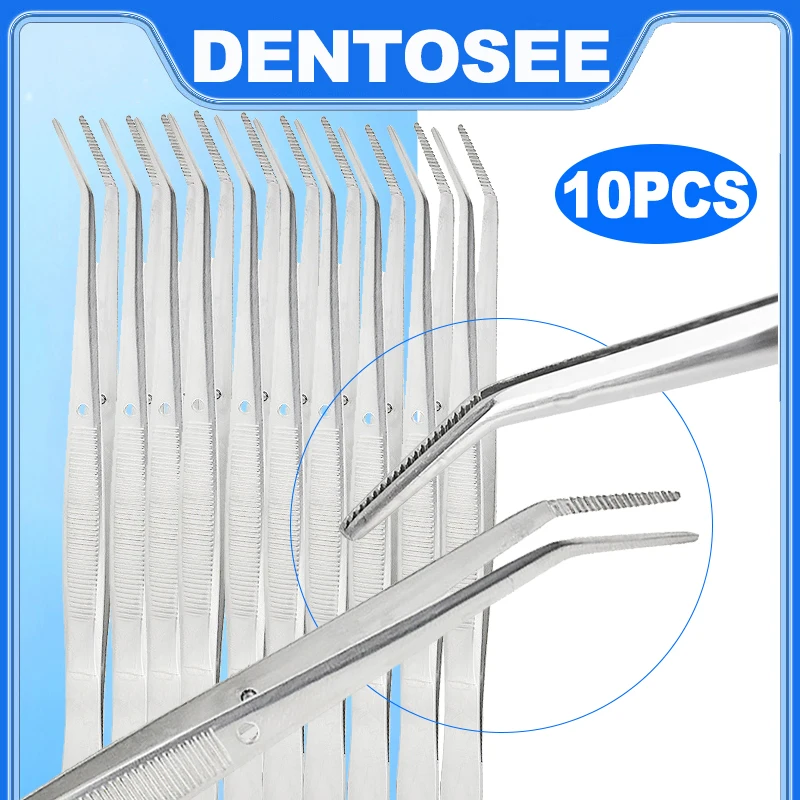 

10Pcs Dental Cotton Tweezers Cotton Roll Filling Clip Stainless Steel Nail Art Nippers Pincers Forceps Medical Surgical
