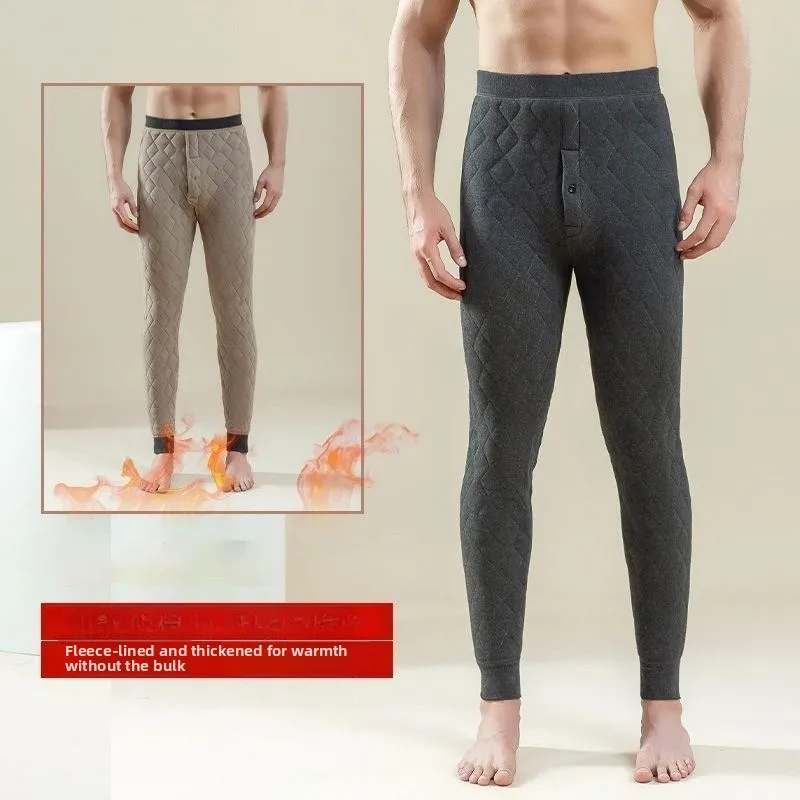 

Men's Thick Thermal Underwear Pants Winter Warm Comfortable Base Layer Trousers High Waisted Elastic Ultra-Thick Long Johns