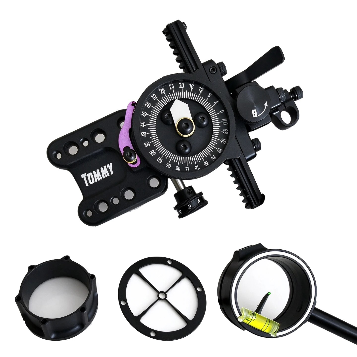Compound Bow Sight 6X/8X Lenses Archery Single Needle Sight Aluminum Alloy Outdoor Hunting Shooting Target Accessories