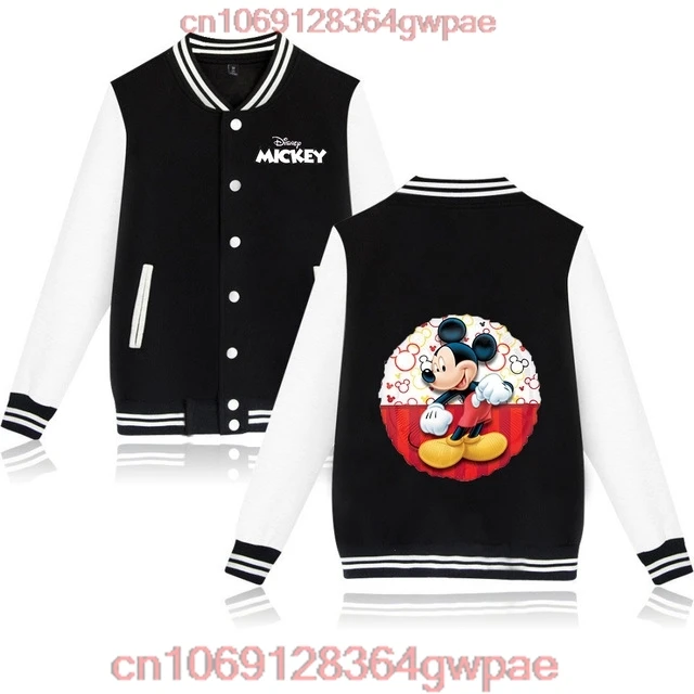 Disney Mickey Minnie Baseball Jacket hoodie Men Women Hip Hop Harajuku Jackets Streetwear Kids Boys Girls Loose College Coats