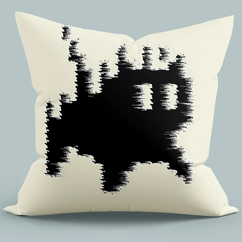 

Pixel Art Cat Pillowcase Peach Skin 2D Flat Printed Glitch Style Cushion Cover For Sofa Living Room Gamer Room Decor Pillow Case