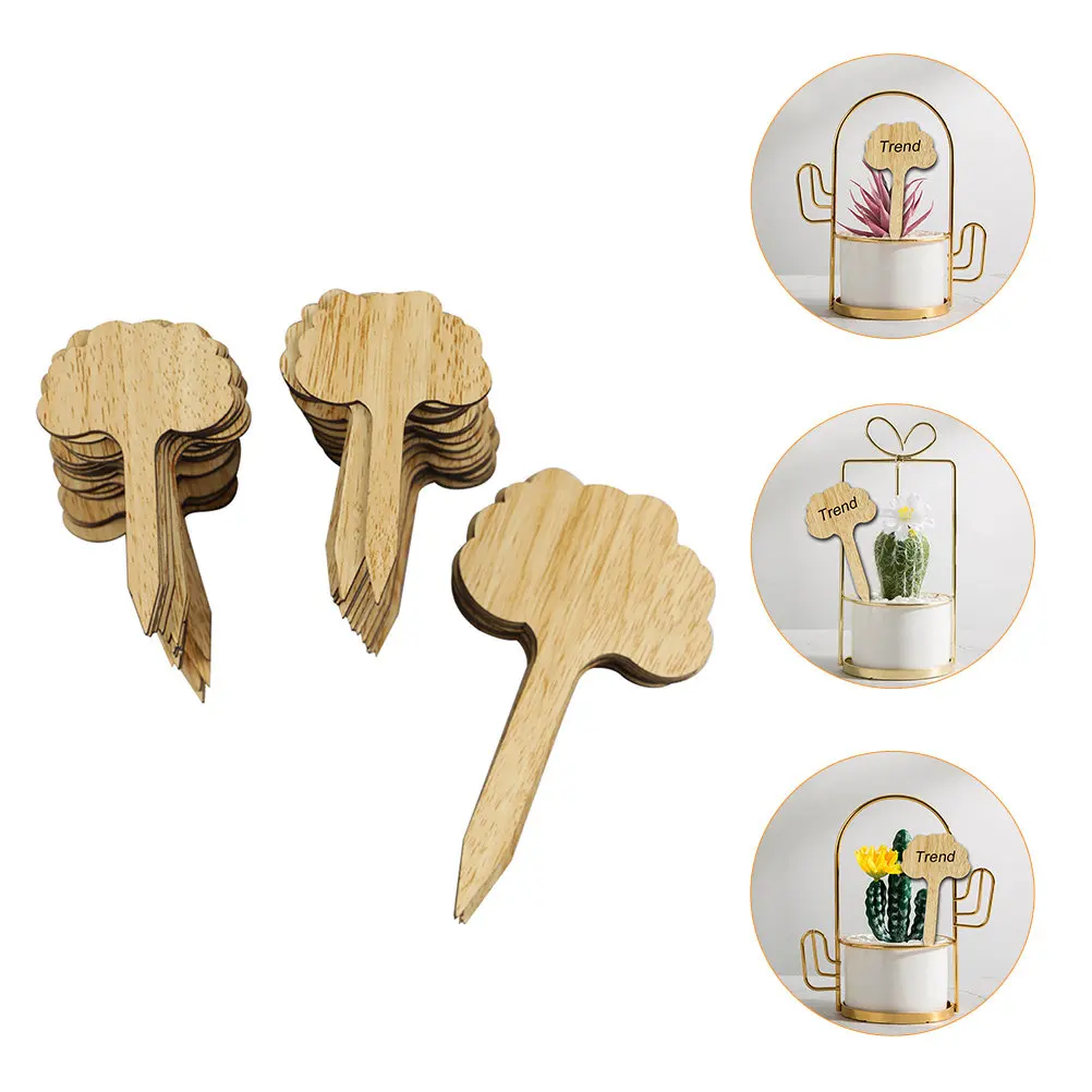 

50 шт. деревянных садовых табличек для растений, многоразовые декоративные этикетки для суккулентов, маркеры для растений, садовые принадлежности