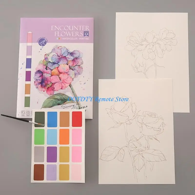 4 листа портативная акварельная живопись книга граффити книжка-раскраска для детей