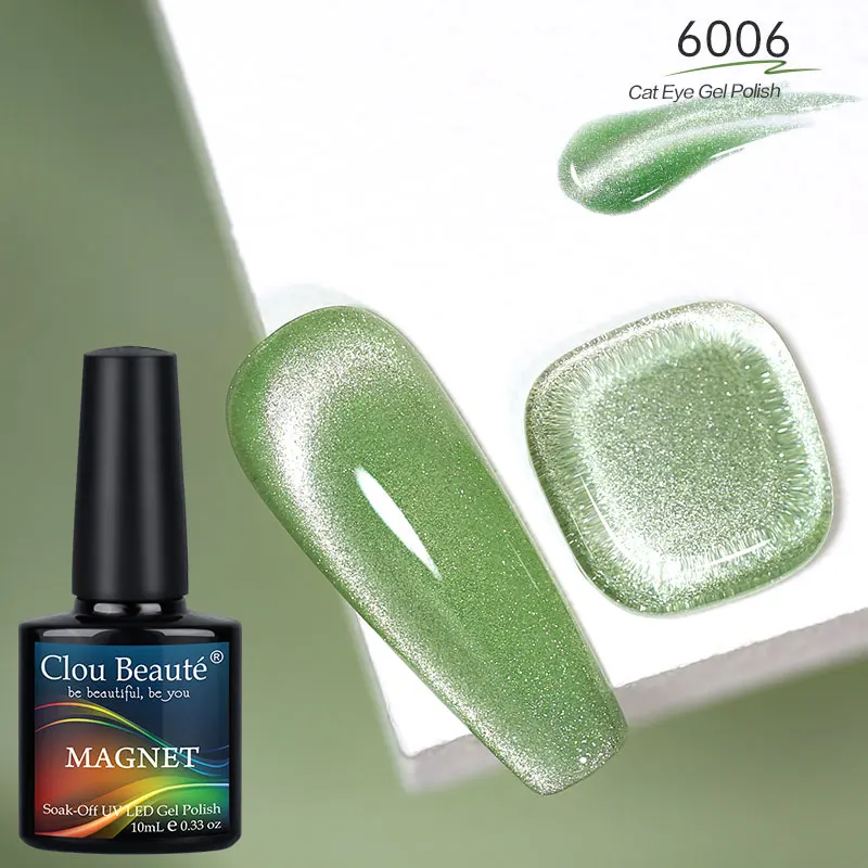 Clou Beaute Cat Eye Gel Polonês Laca LED UV Nail Art Matte Top Base Coat Vernizes Semi Permanentes Glitter Prata Reflexão