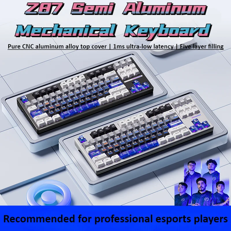 

ATK Z87 Mechanical Keyboard Low Latency Tri-mode Wireless Keyboard Gasket Structure Hot Swappable Customized Gaming Keyboard