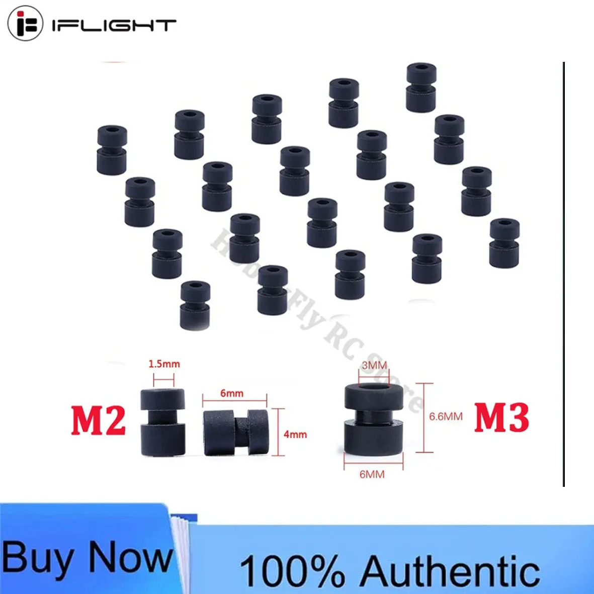 20PCS M2 M3 Rubber Shock Absorber Ball Shock Damping Ball Anti-vibration Ball for F3 F4 F7 Flight Controller Damping RC FPV