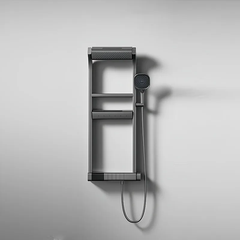 New Luxury Modern Style Single Handle Shower System Polished Chrome Bathroom Set Thermostatic Faucet Rain Soft Spray