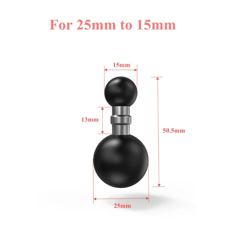 25mm to 15mm/17mm/25mm Composite Ball Adapter For Industry Standard Dual Ball Socket Mounting arms Works For Garmin GPS Bracke