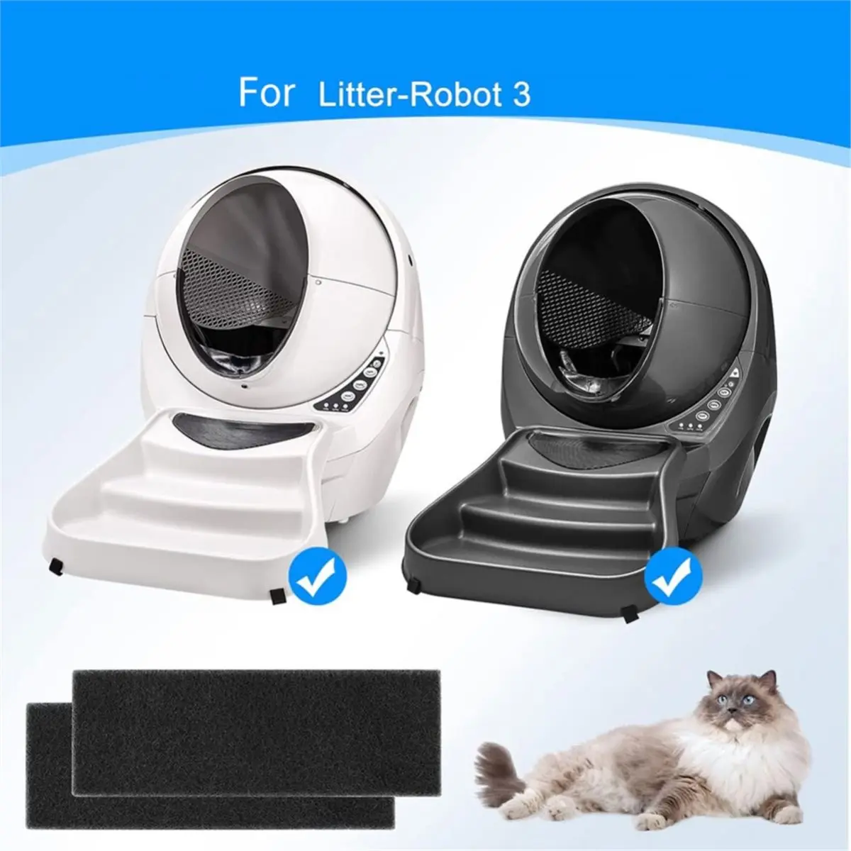 A56K 10 Pack Carbon Filters for Litter Robot 3 Replacement Filters for Absorbing Odors Control Damp From Pets