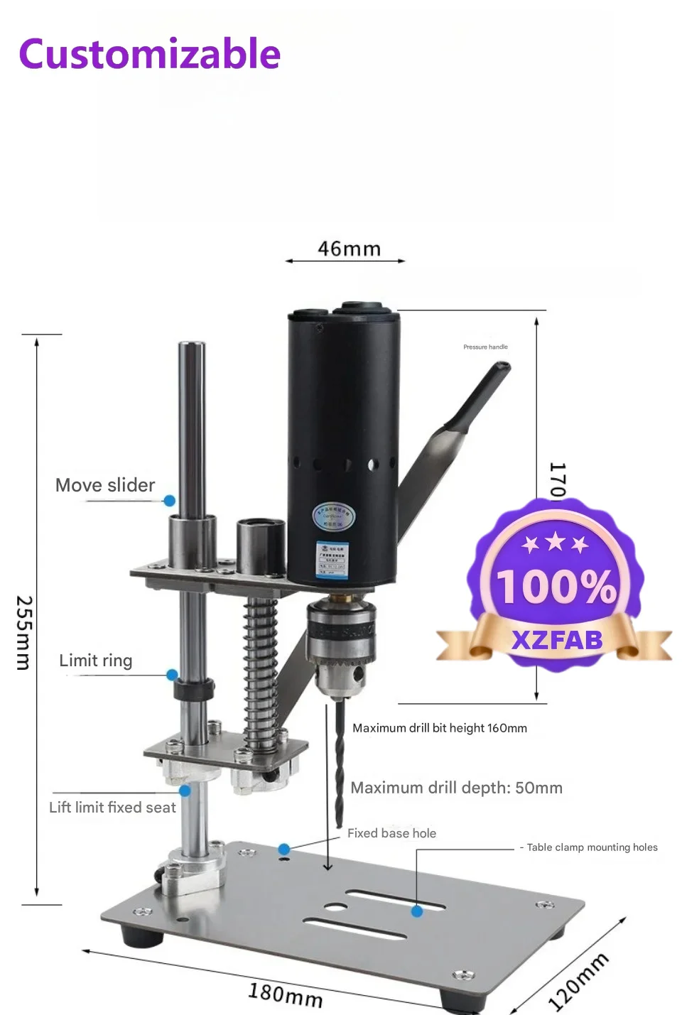 Factory Direct 2026 Portable Mini Benchtop Drill Press Variable Speed High Precision Micro Drilling Machine For DIY Jewelry Watc