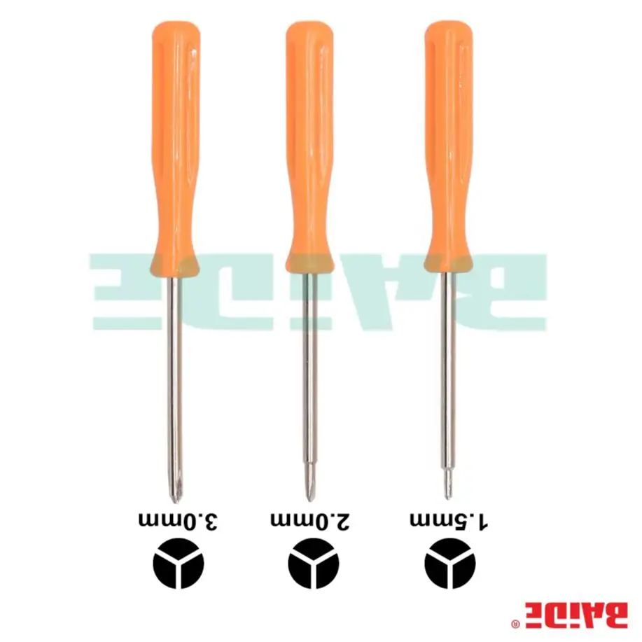 Orange 1.5Y 1.5/2.0/3.0mm Tri Wing Y Screwdriver Tri-point for Wii DS Lite DS Repair Opening Tool for Laptop Battery 3000pcs/lot