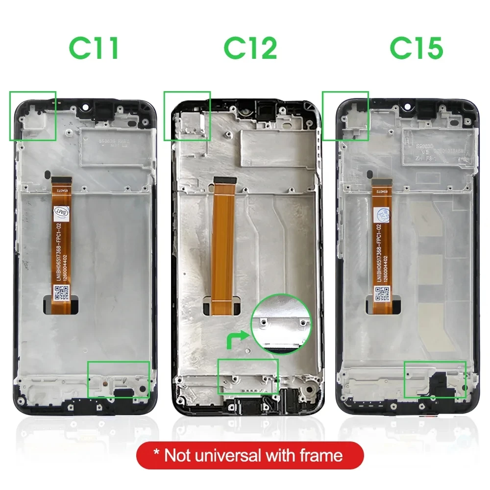 6.5”original Screen For Oppo Realme C11 C12 C15 RMX2185 RMX2189 LCD Display 10 Touch Screen Assembly Replacement RMX2180 Display