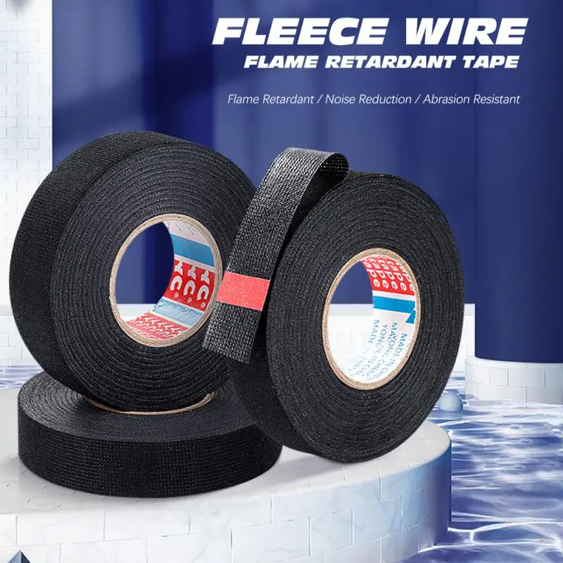 25meters Heat-resistant Self Adhesive Tape Flame Retardant Adhesive Cloth Electrical Tape Insulating For Cable Harness Cable Tie