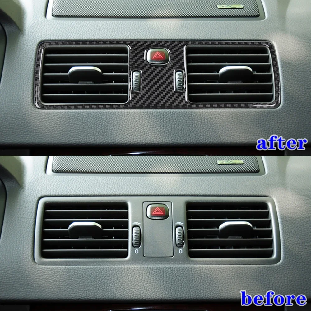 Car Central Control Air Outlet Vent Cover Sticker Carbon Fiber Interior Trim For Volvo XC90 2003 2004 2005 2006 2007 2008-2014