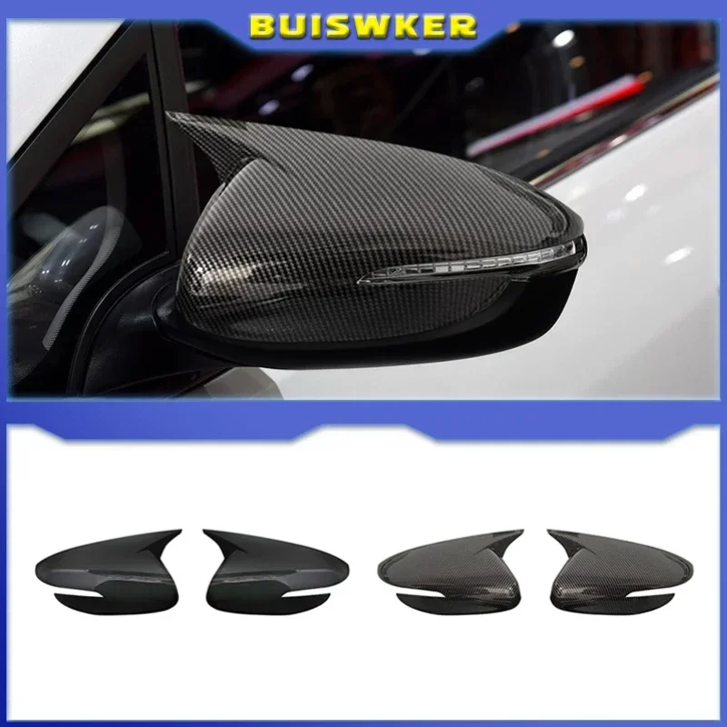 

KIA K3 Forte 2013-2017 Car Sticker Rearview Side Mirror Cover Wing Cap Exterior Door Rear View Case Trim Carbon Fiber Look