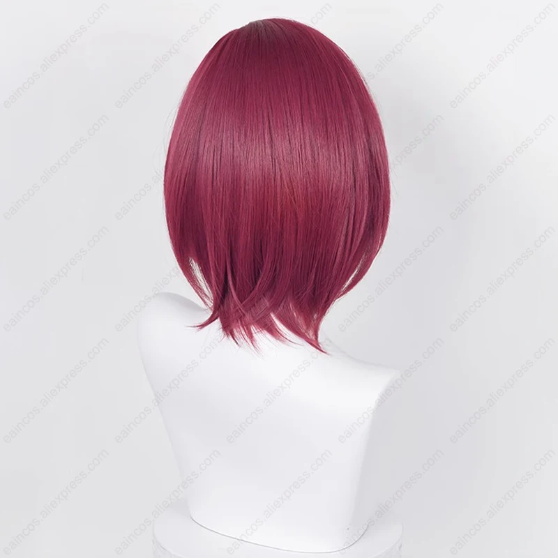 Game ES Eden Ibara Saegusa Peluca de Cosplay, 35cm/70cm, pelo rojo rosa oscuro, pelucas sintéticas resistentes al calor