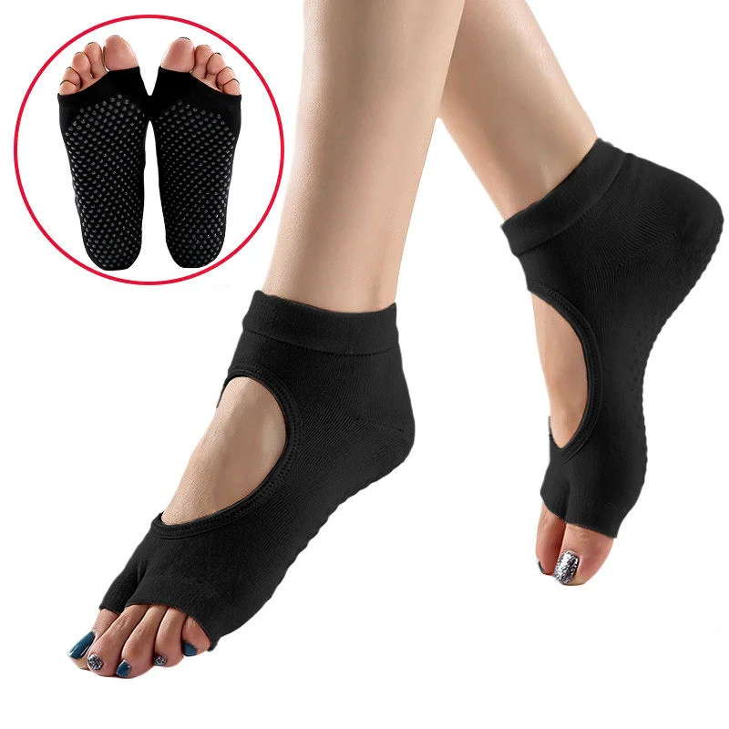 

Women Two Toe Yoga Socks Non-slip Sport Cotton Pilates Sock Quick-Dry Ballet Professiona Dance Sock Barre Slippers