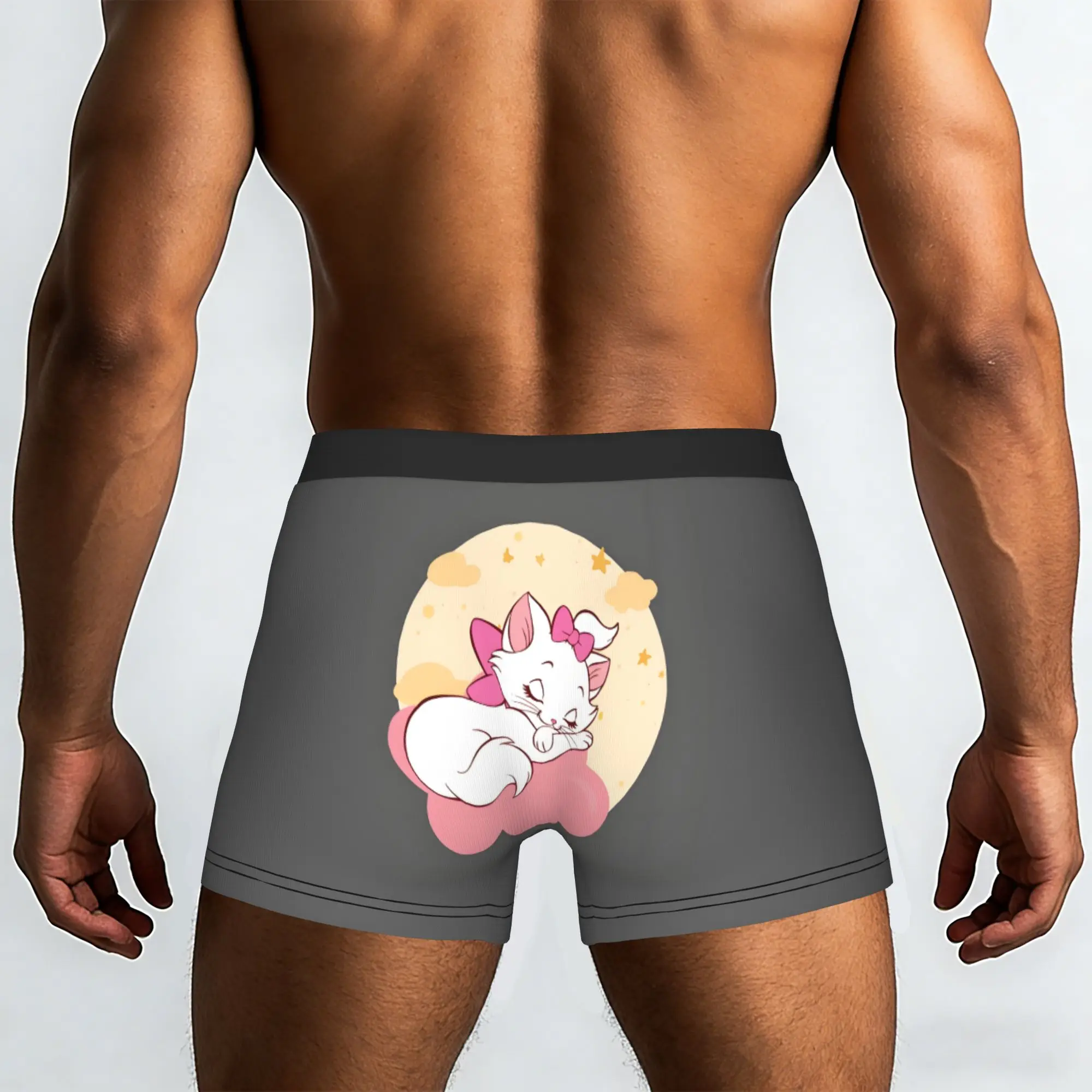 Customized Male Novelty M-Marie Cat Cartoon Underwear Cat Manga Boxer Briefs Stretch Shorts Panties Underpants
