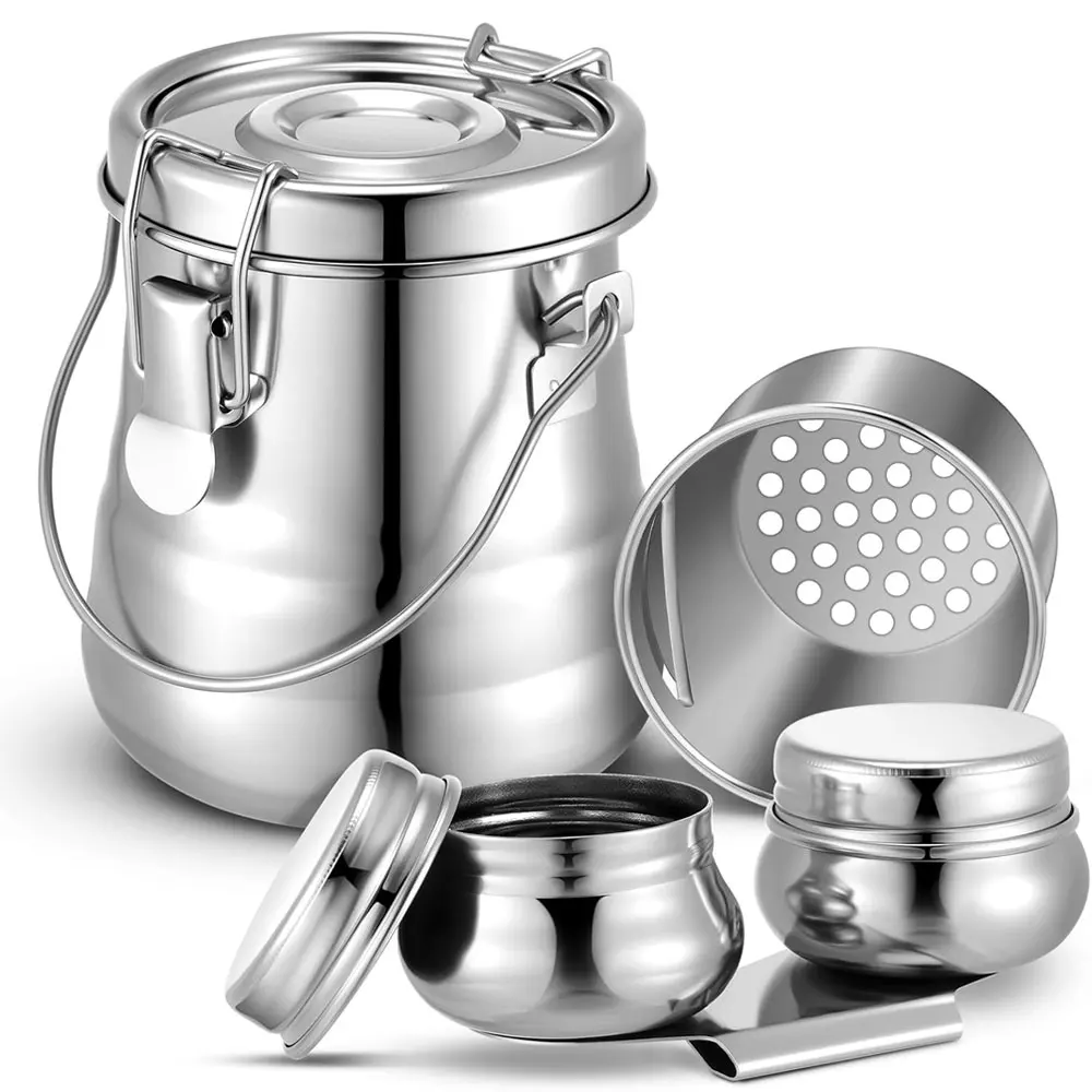 2-piece portable paintbrush cleaning kit, stainless steel bucket and double-ended palette cup, with good sealing.