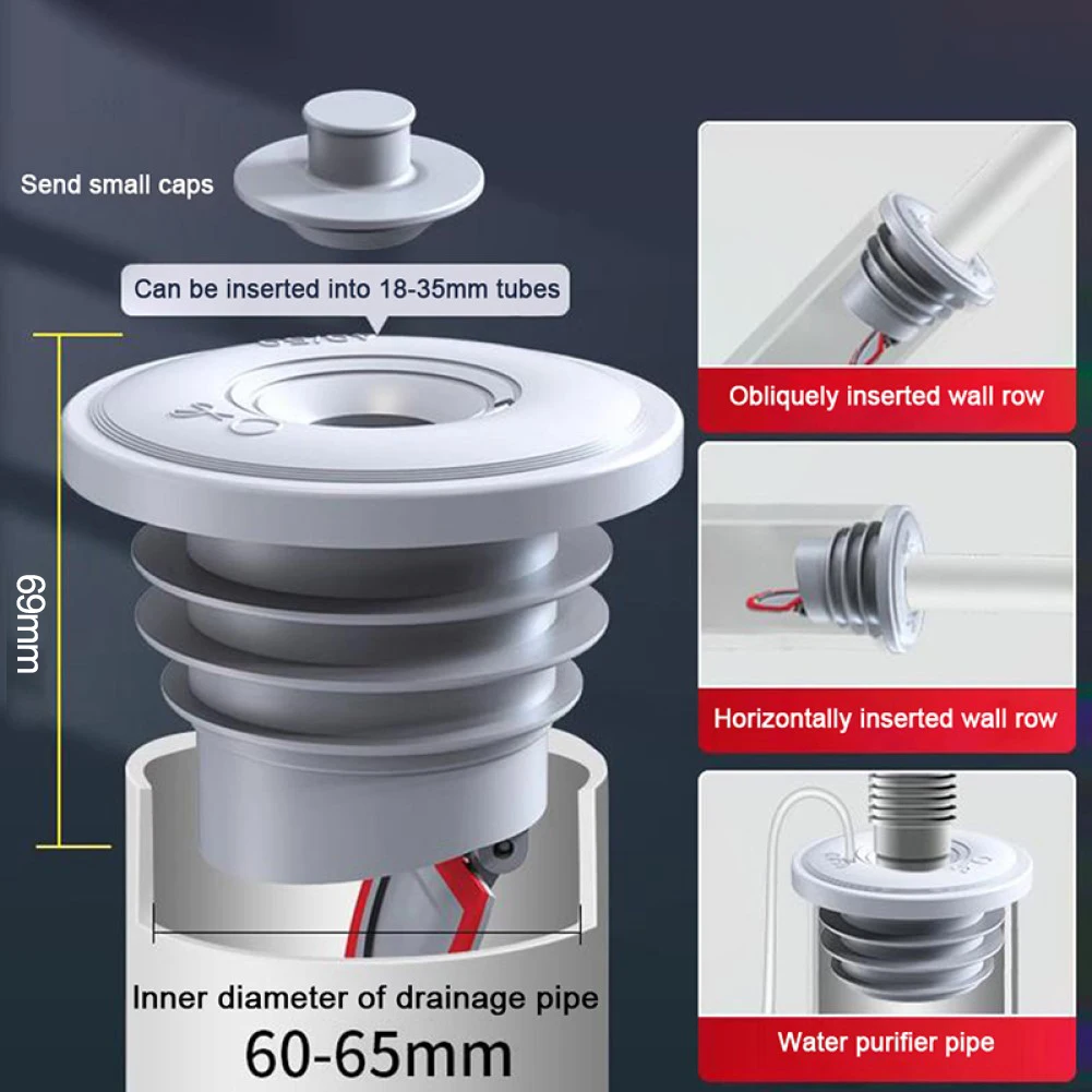 7-Layer upgrade silikon saluran pembuangan pipa penyegelan cincin anti-bau tahan air Sealing Plug 53x78mm 64x73mm untuk Cuci Basin